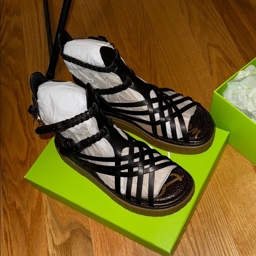 Sam Edelman Black Geana Platform Gladiator Sandals